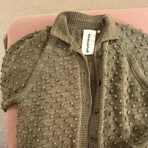 Misha & Puff Popcorn Polo Cardigan 100% Pima Cotton